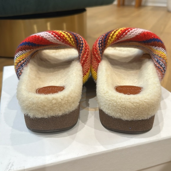 Chloe multicolored wavy shearling slides NWT - Picture 13 of 16